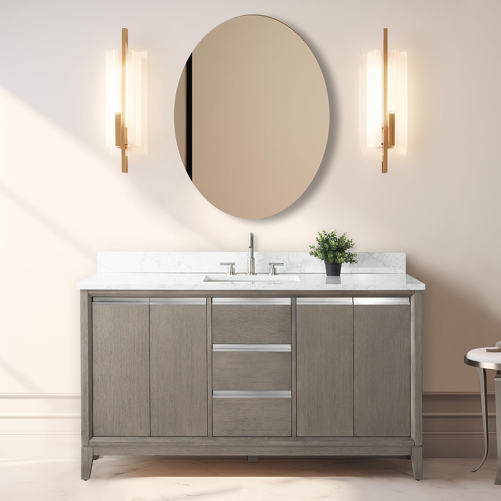 remodel 05 V.A. 『VANITY BOX』 Vanity Art 60 inch Bathroom Vanity with Single Sink